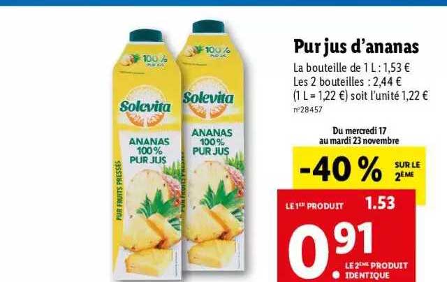 pur jus d'ananas solevita