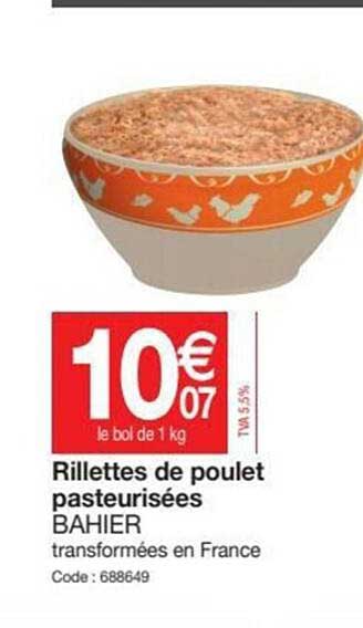 rillettes de poulet pasteurisées bahier