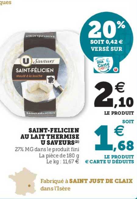 saint-félicien au lait thermisé u saveurs