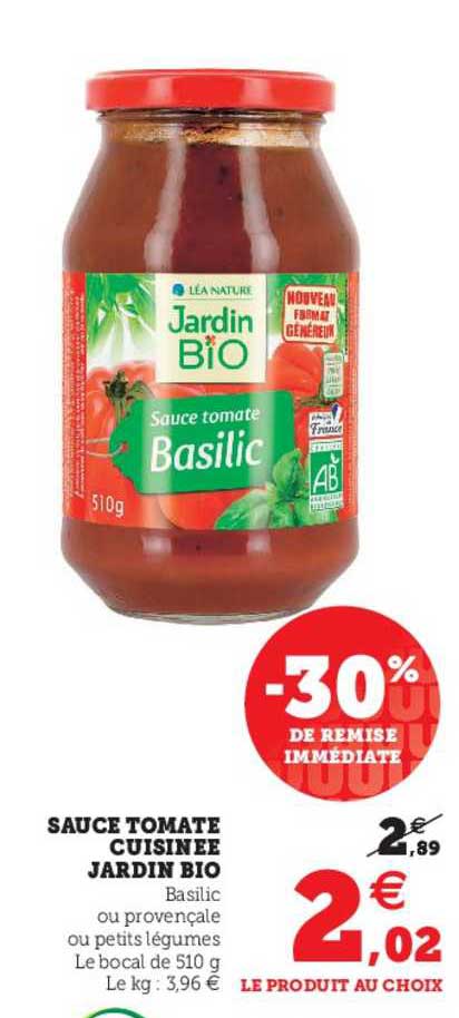 Sauce Tomate Cuisinée Jardin Bio