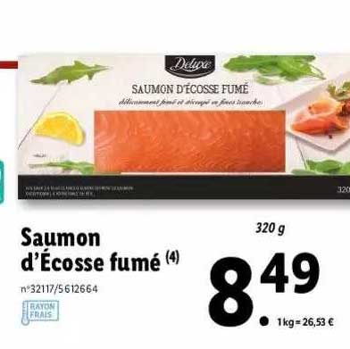 saumon d'écosse fumé deluxe