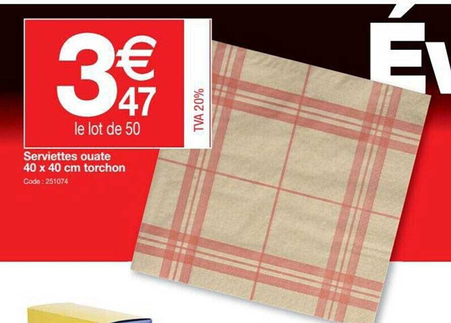 serviettes ouate 40 x 40 cm torchon