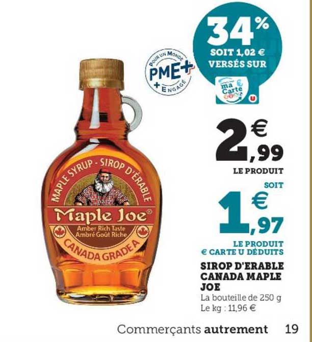 sirop d'érable canada maple joe