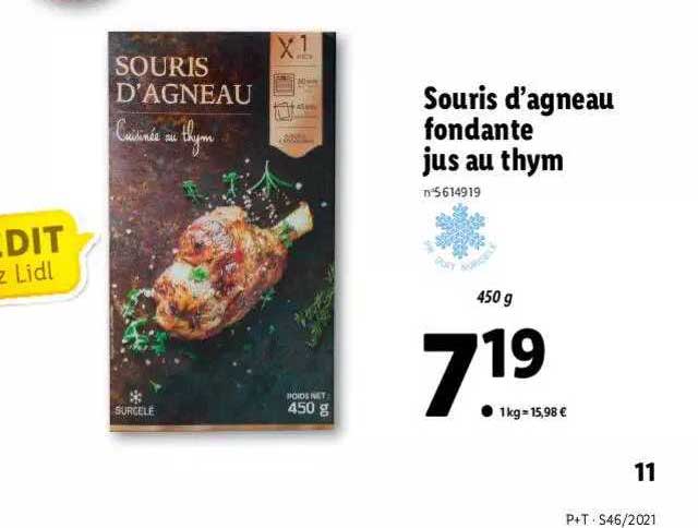 souris d'agneau fondante jus au thym