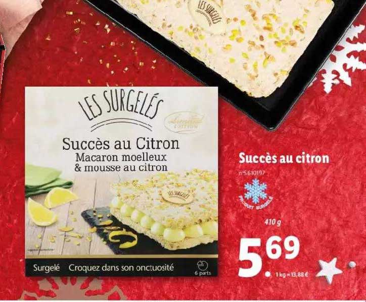 succès au citron les surgelés