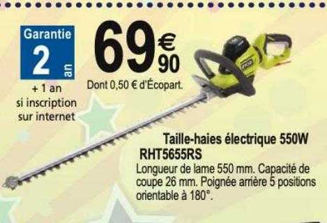 taille-haies électrique 550w rht5655rs ryobi