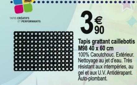 tapis grattant caillebotis m98 40 x 60 cm