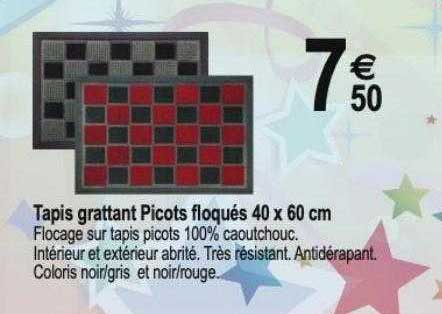 tapis grattant picots floqués 40 x 60 cm