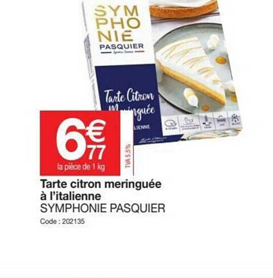 tarte citron meringuée à l'italienne symphonie pasquier