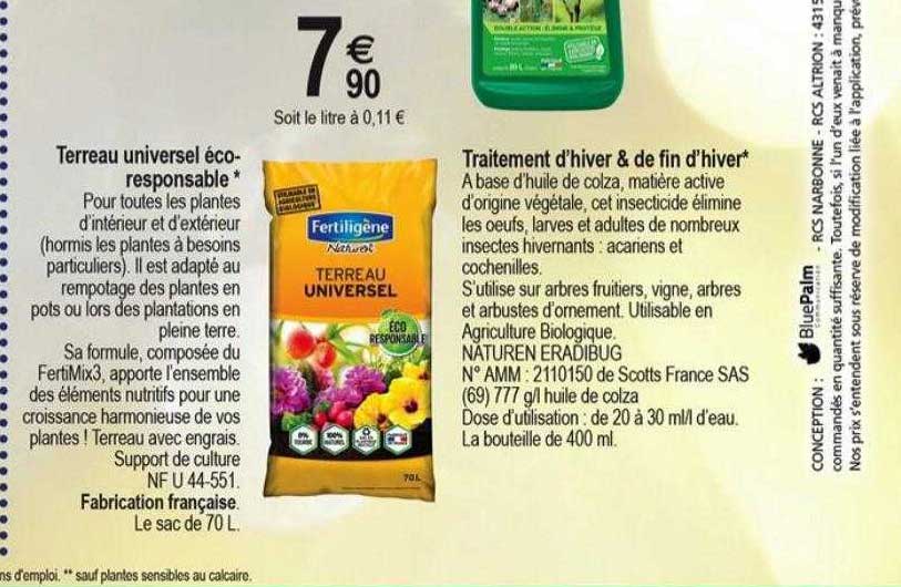 terreau universel éco-responsable, traitement d'hiver & de fin d'hiver fertiligène