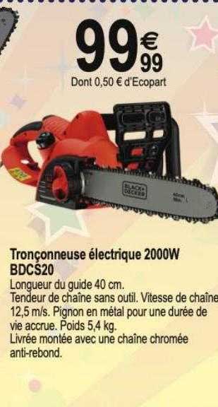 tronçonneuse électrique 2000w bdcs20 black+decker