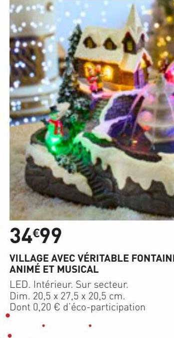 village avec véritable fontaine animé et musical