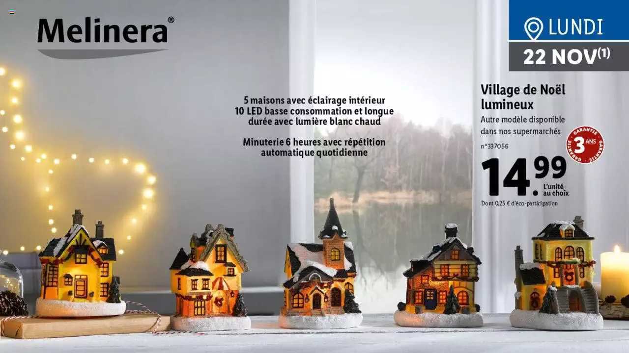 village de noël lumineux melinera