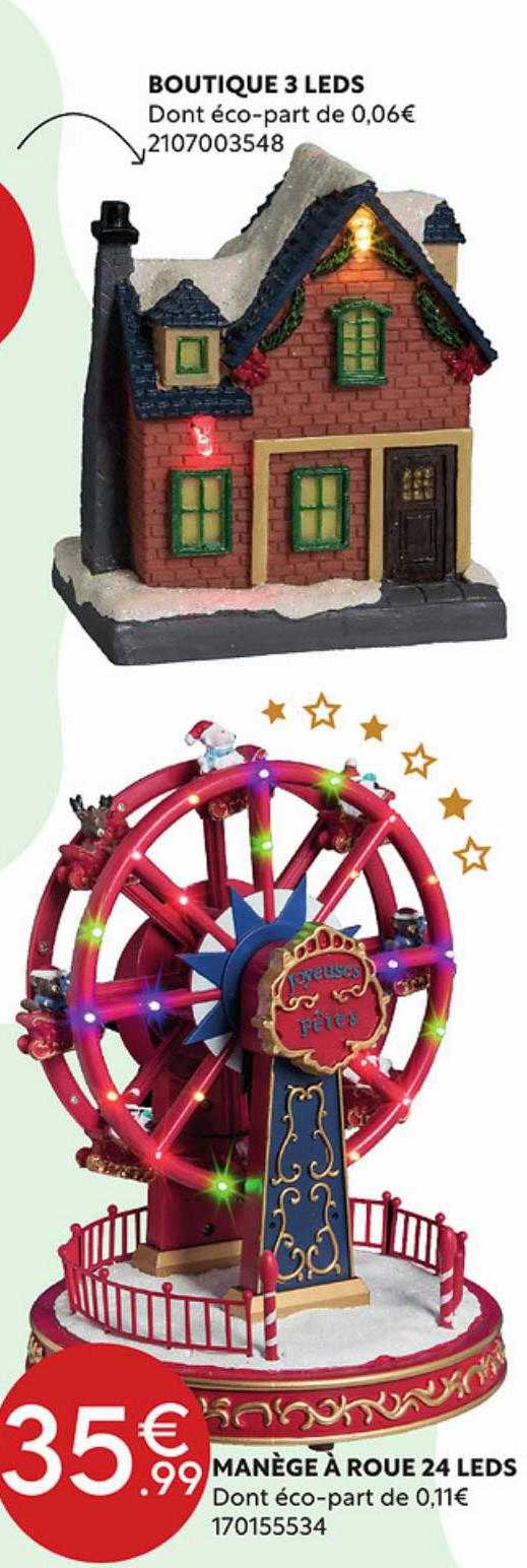 boutique 3 leds, manège à roue 24 leds