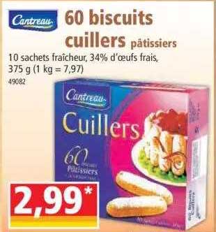 60 biscuits cuillers pâtissiers cantreau