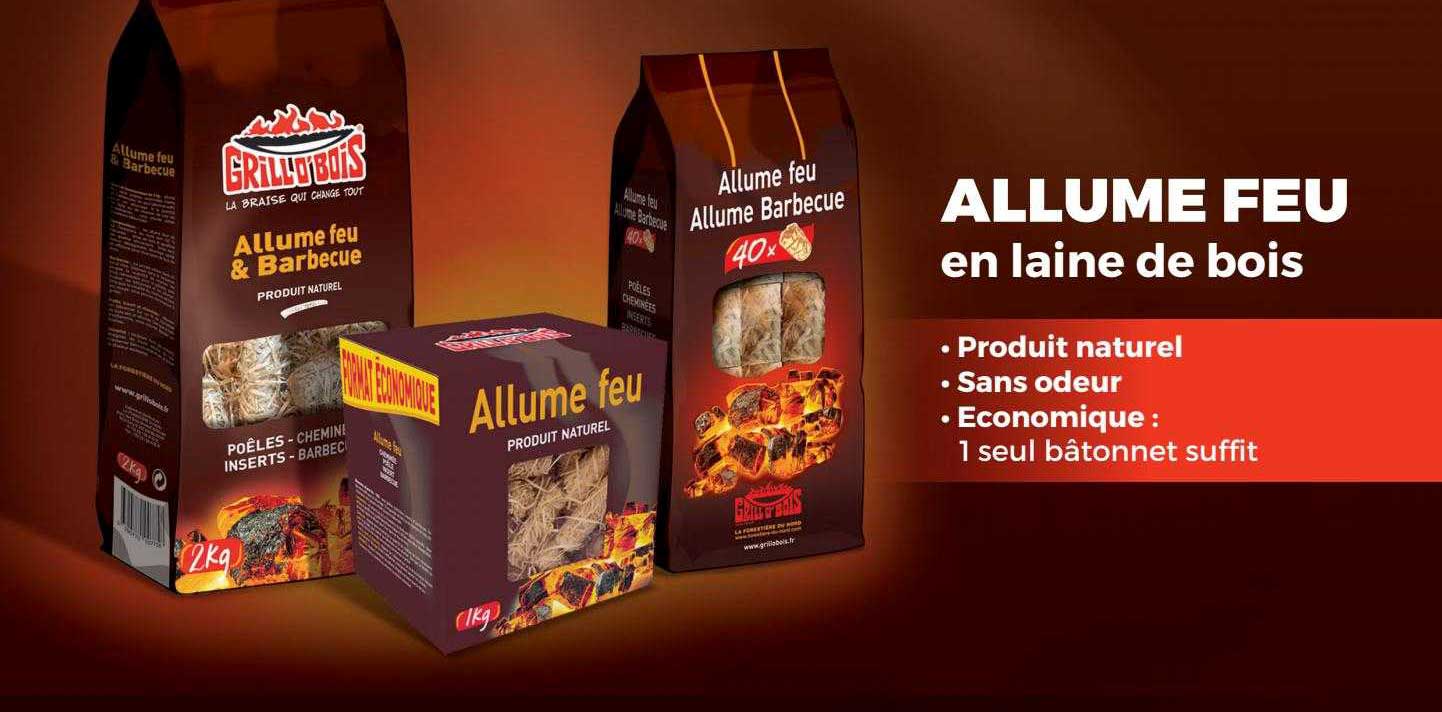 allume feu en laine de bois