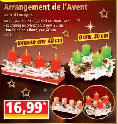 arrangement de l'avent avec 4 bougies