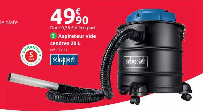 aspirateur vide cendres 20l scheppach