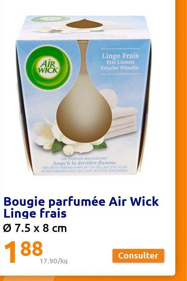 bougie parfumée air wick linge frais