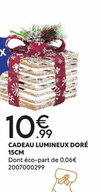 Cadeau Lumineux Doré 15 Cm