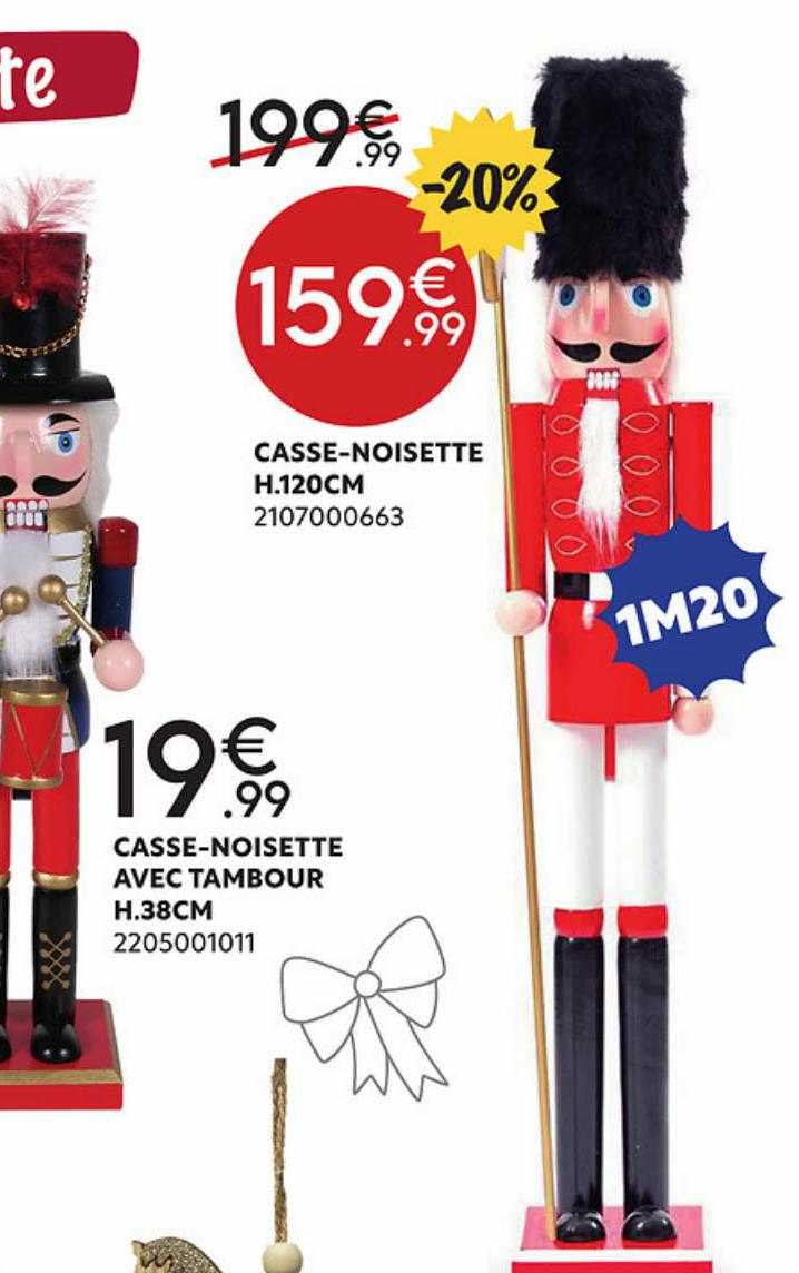 casse-noisette h.120 cm, casse-noisette avec tambour h.38 cm