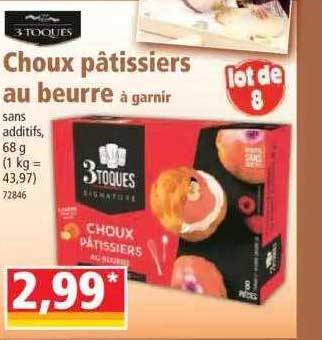 choux pâtissiers au beurre à garnier 3 toques