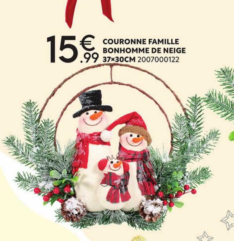 couronne famille bonhomme de neige