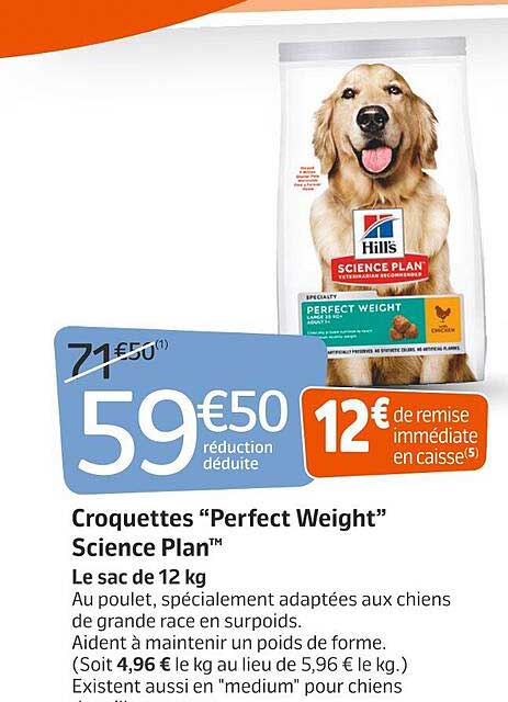 croquettes "perfect weight" science plan