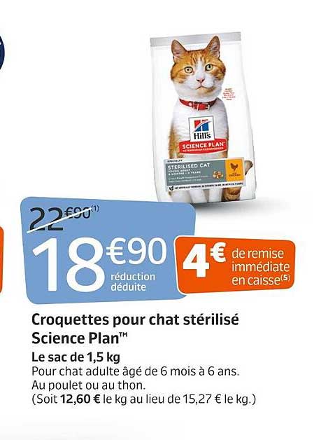 croquettes pour chat stérilisé science plan