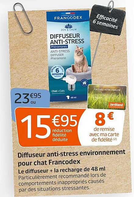 diffuseur anti-stress environnement pour chat francodex