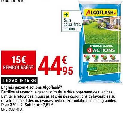 engrais gazon 4 actions algoflash