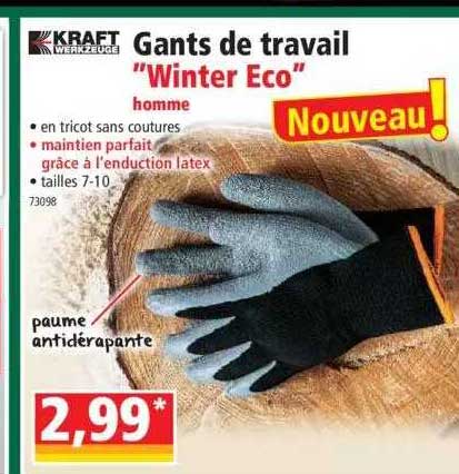 gants de travail "winter eco" homme kraft werkzeuge