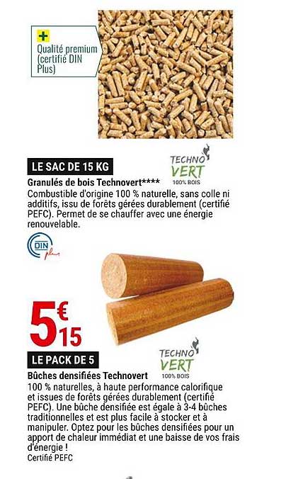 Granulés De Bois Technovert, Bûches Densifiées Technovert