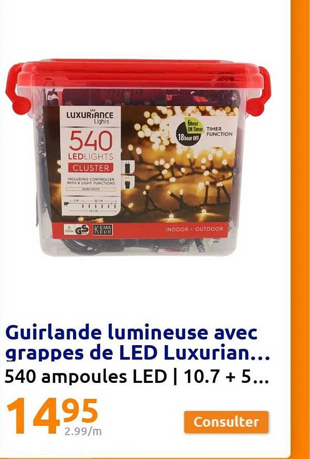 guirlande lumineuse avec grappes de led luxuriance