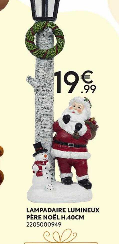 lampadaire lumineux père noël