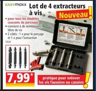 lot de 4 extracteurs à vis easymaxx