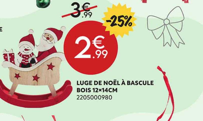Luge De Noël à Bascule Bois