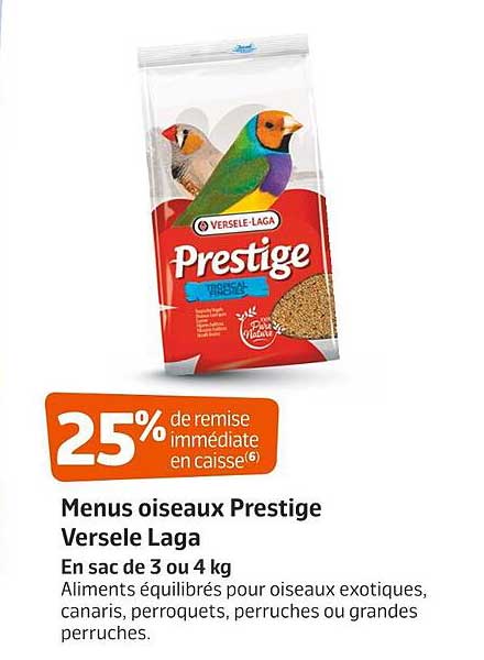 menus oiseaux prestige versele laga