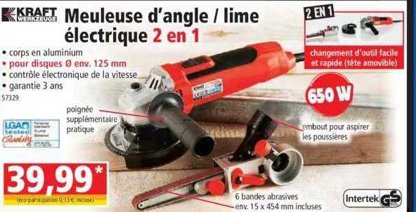 meuleuse d'angle-lime électrique 2 en 1 kraft werkzeuge