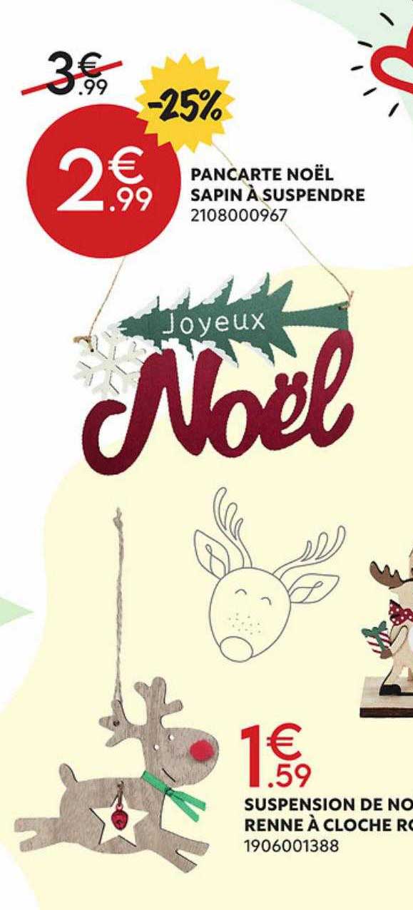 pancarte noël sapin à suspendre, suspension de noël renne à cloche