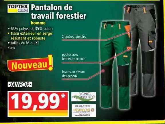 pantalon de travail forestier toptex pro