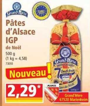 pâtes d'alsce igp de noël grand mère