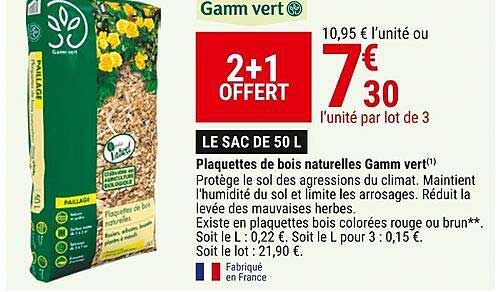 plaquettes de bois naturelles gamm vert