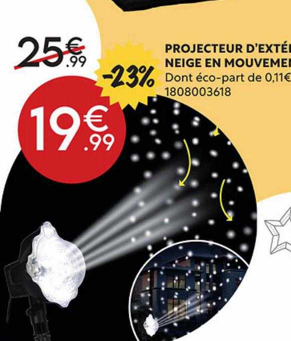 projecteur d'extérieur neige en mouvement