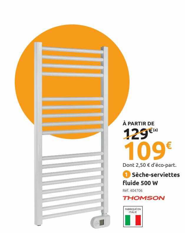 sèche-serviettes fluide 500 w thomson
