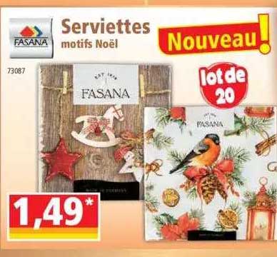 Serviettes Motifs Noël Fasana