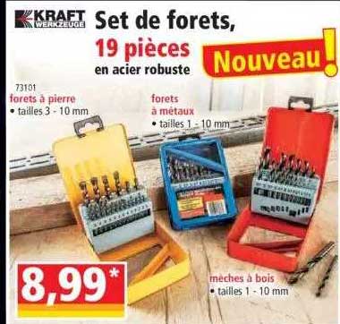 set de forets, 19 pièces kraft werkzeuge