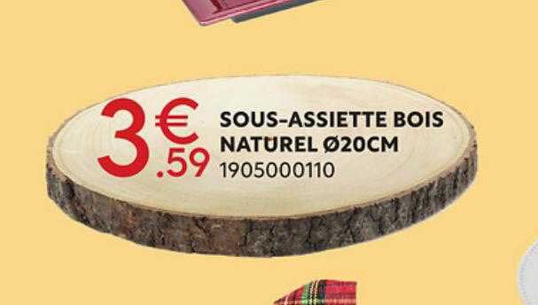 Sous-assiette Bois Naturel ø 20 Cm