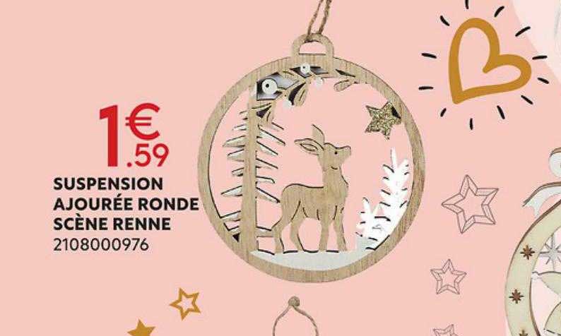 suspension ajourée ronde scène renne