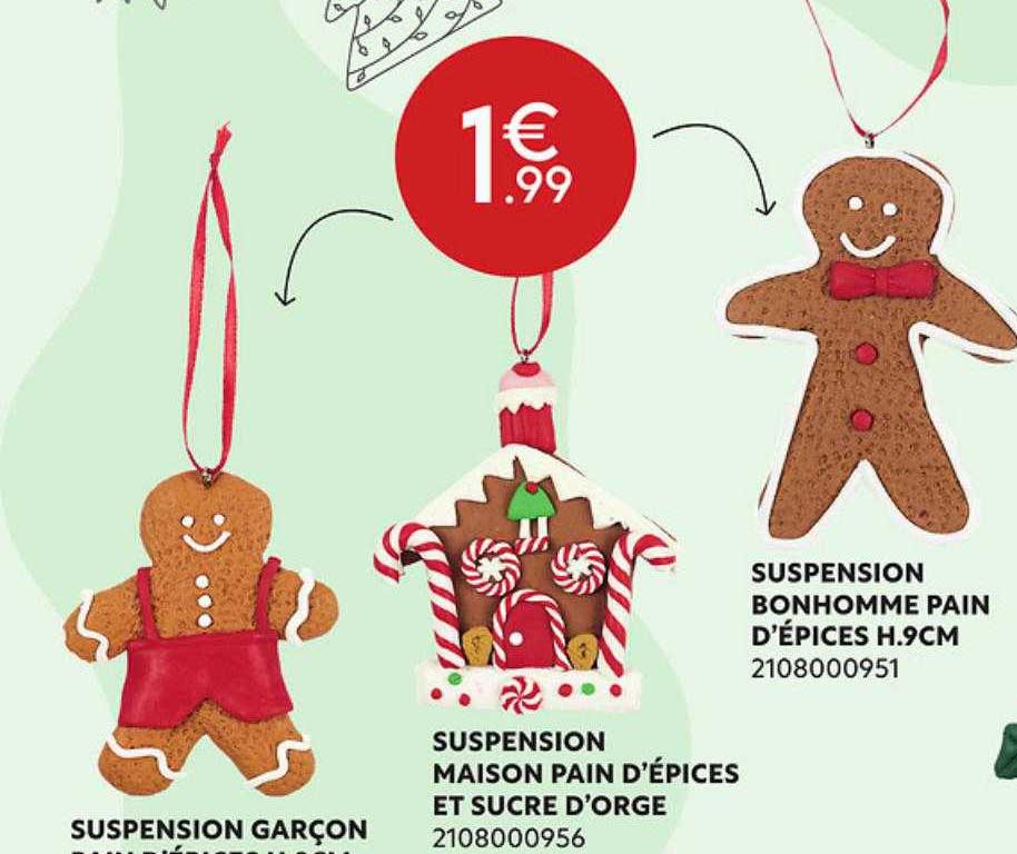 suspension bonhomme pain d'épices h.9 chm, suspension maison pain d'épices et sucre d'orge, suspension garçon